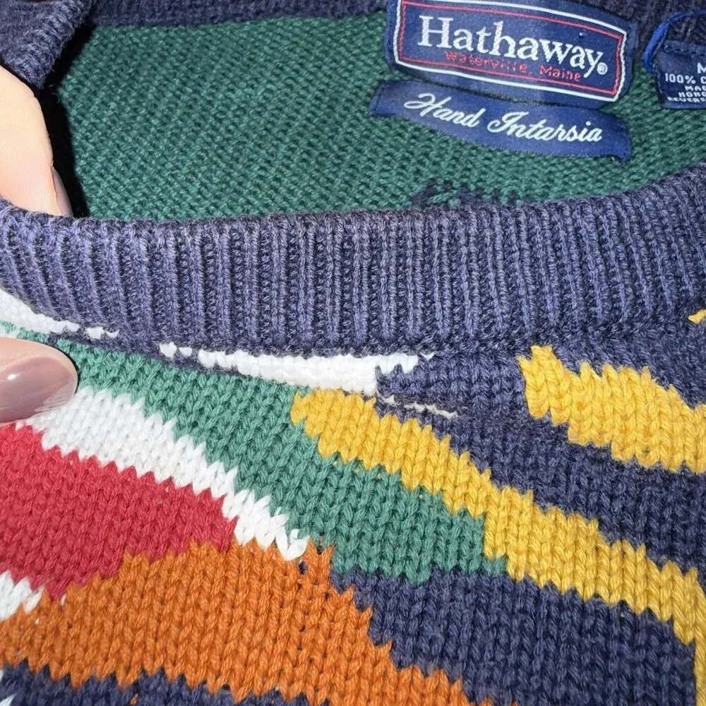Vintage Hathaway Men’s Golf Sweater Size Medium Double Sided Knit Pullover